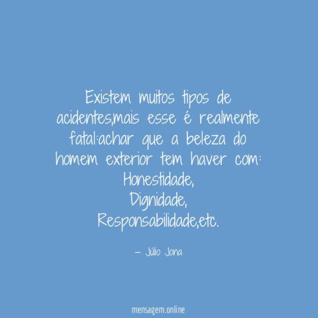 Existem muitos tipos de acidentes