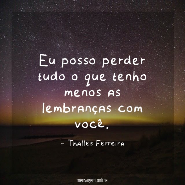 Eu posso perder tudo o que tenho menos