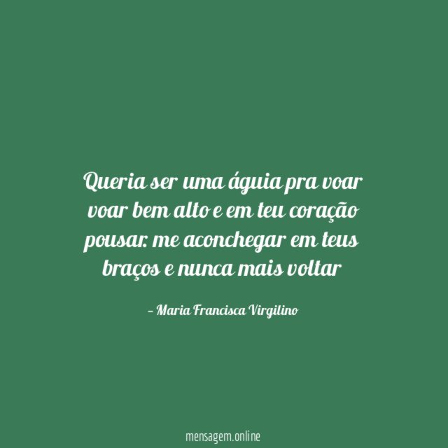 Queria ser uma águia pra voar voar bem