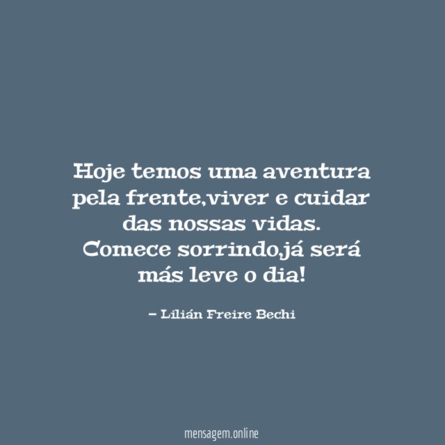 Hoje temos uma aventura pela frente