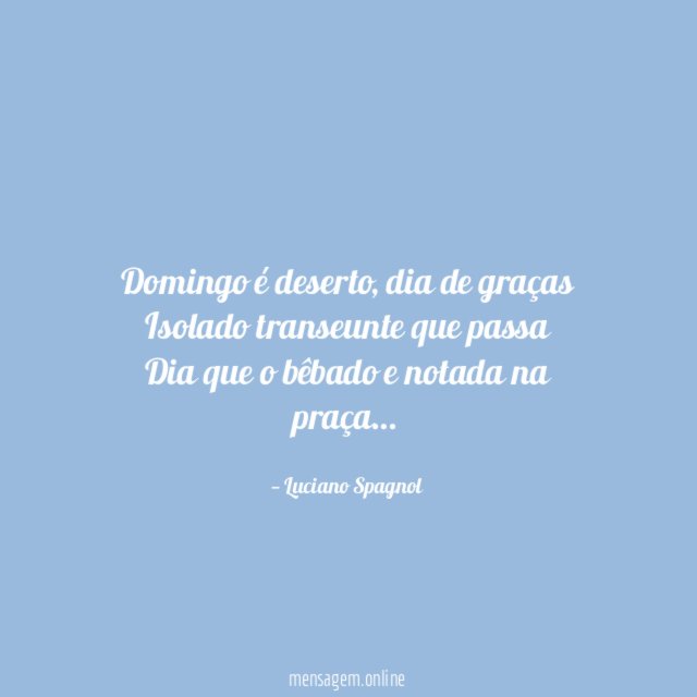 Domingo é deserto