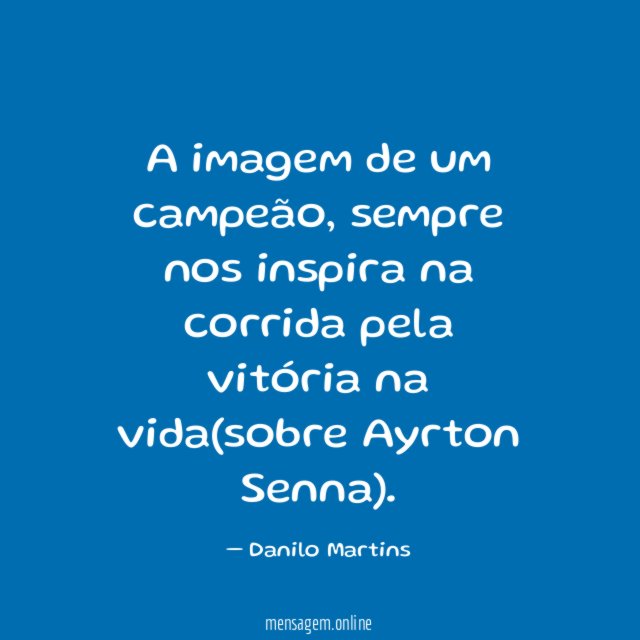 A imagem de um campeão