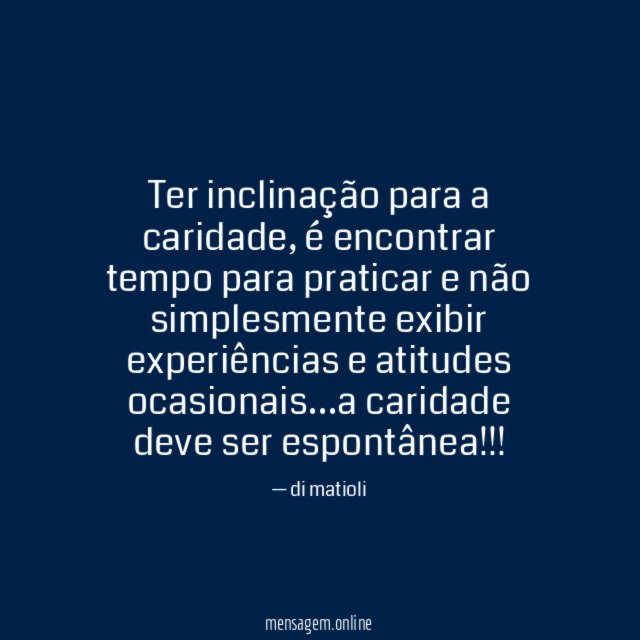 Ter inclinação para a caridade
