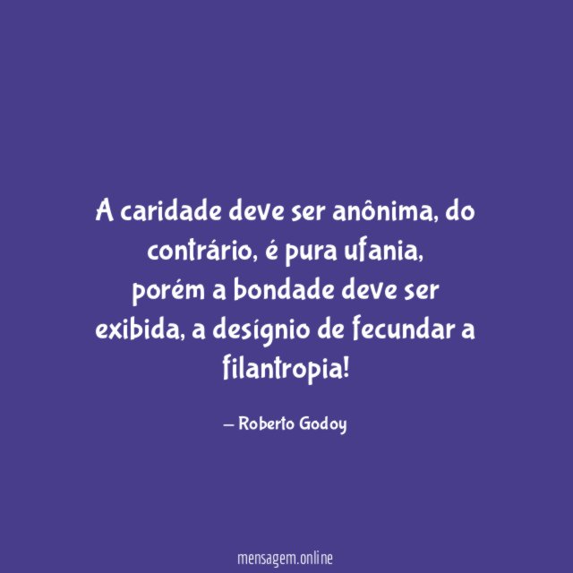 A caridade deve ser anônima