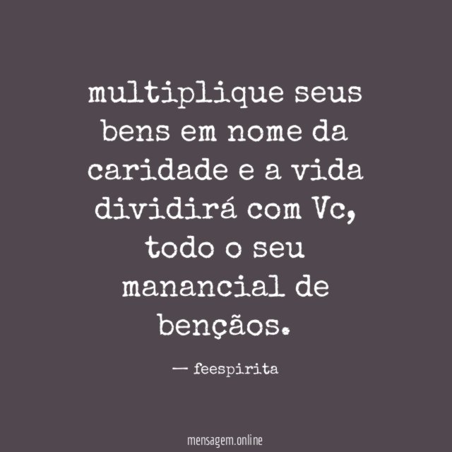multiplique seus bens em nome da caridade