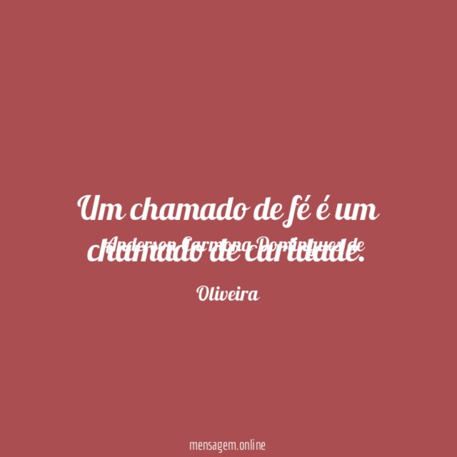 Um chamado de fé é um chamado de caridade