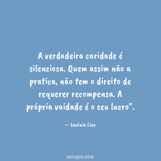 A verdadeira caridade é silenciosa