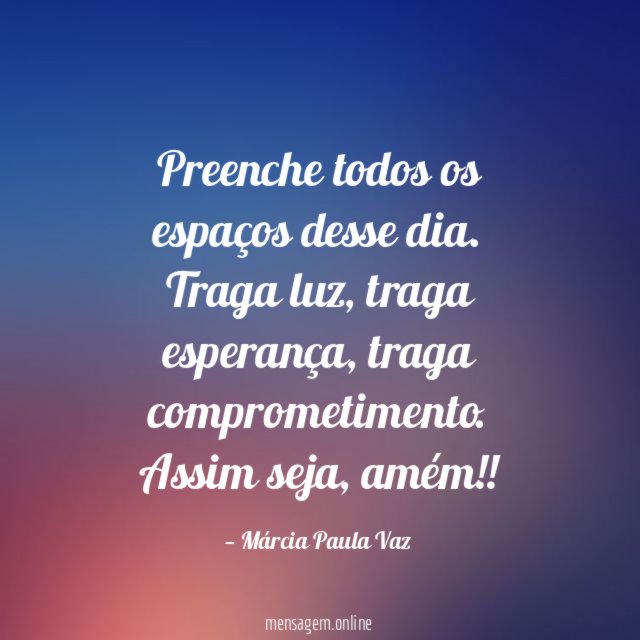Preenche todos os espaços desse dia
