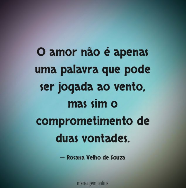 O amor não é apenas uma palavra que