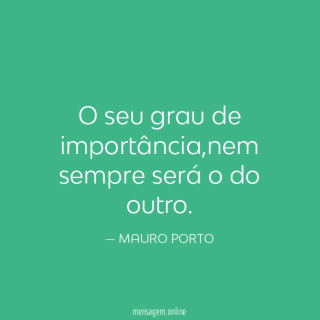 O seu grau de importância
