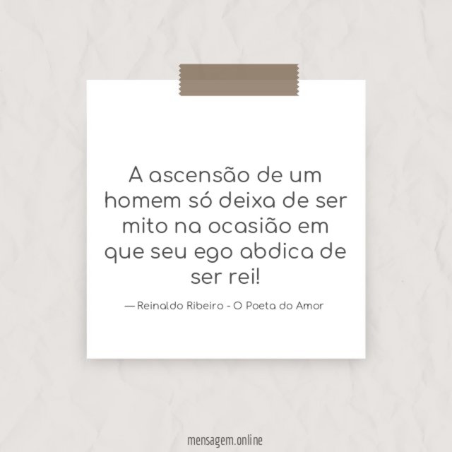 A ascensão de um homem só deixa de