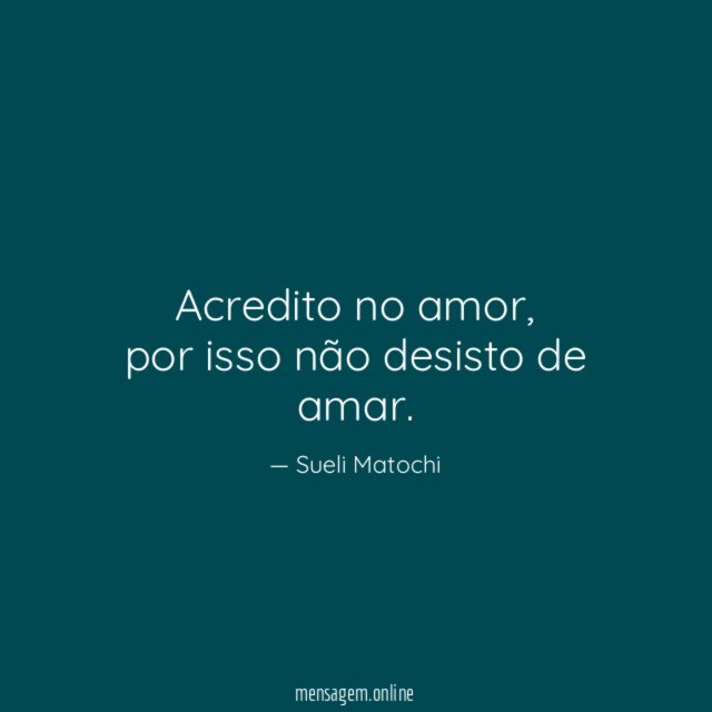 Acredito no amor