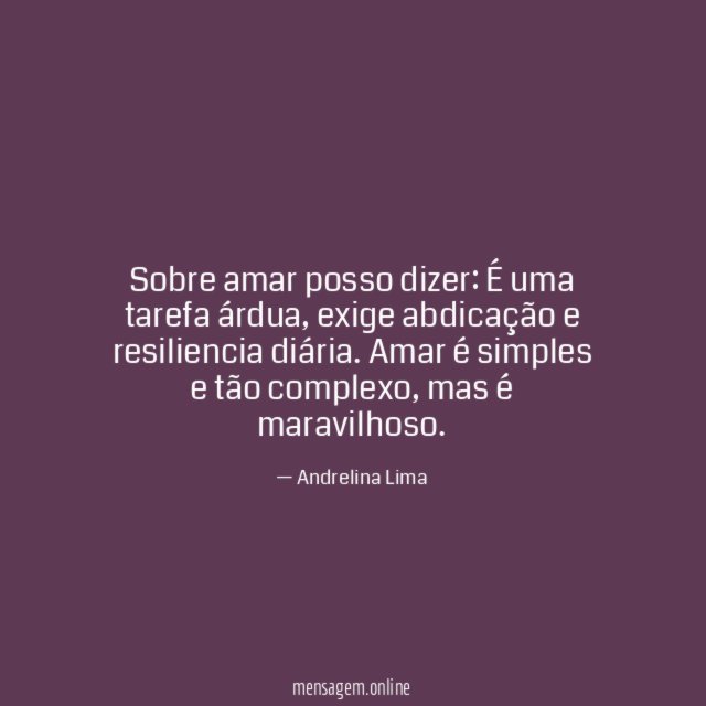 Sobre amar posso dizer
