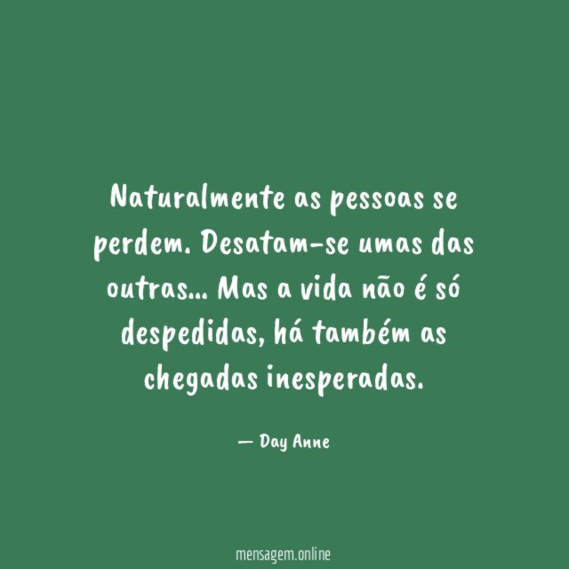 Naturalmente as pessoas se perdem