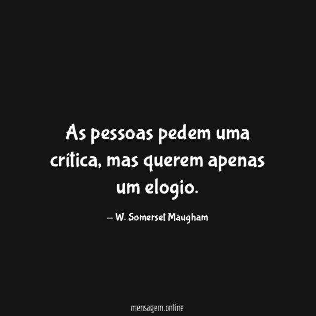 As pessoas pedem uma crítica