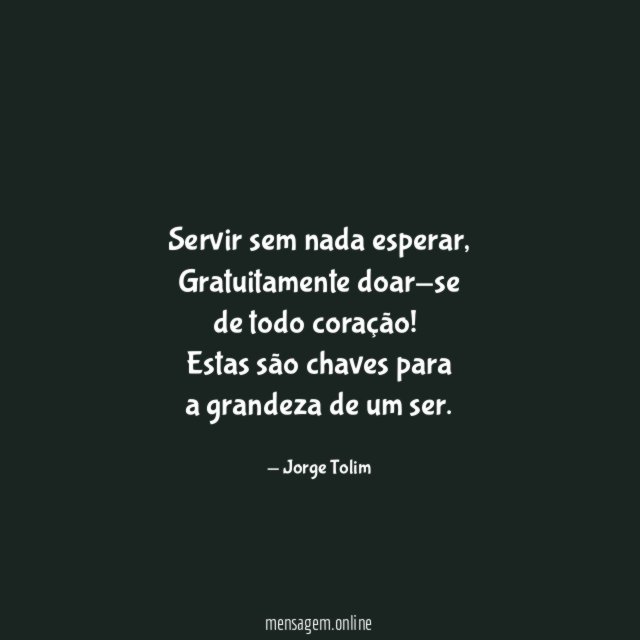 Servir sem nada esperar