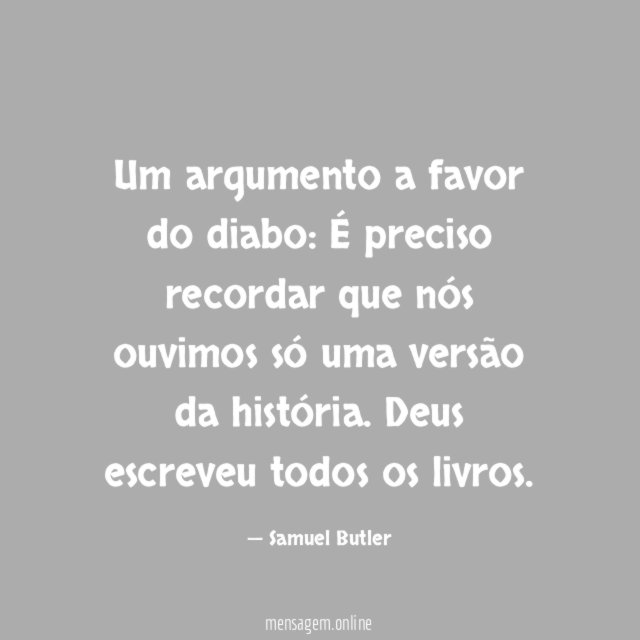 Um argumento a favor do diabo
