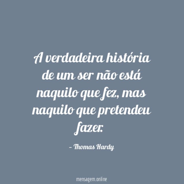 A verdadeira história de um ser não está