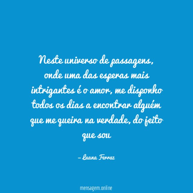 Neste universo de passagens