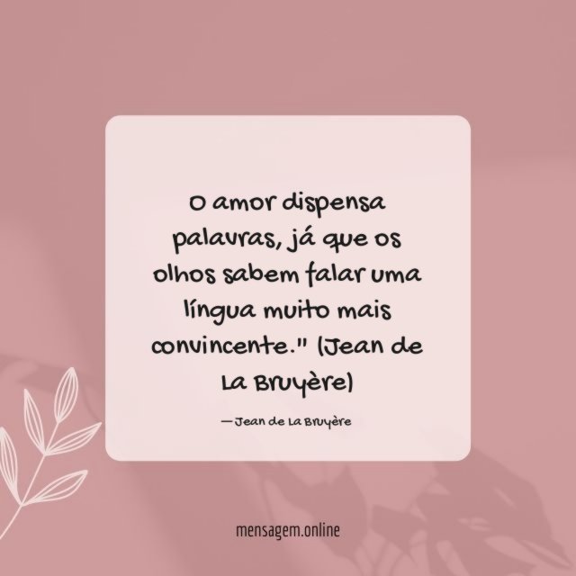 O amor dispensa palavras
