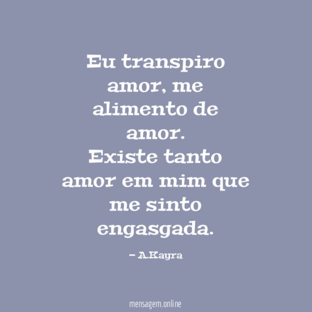 Eu transpiro amor