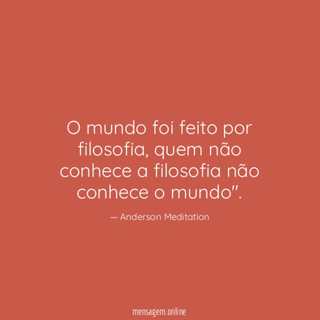 O mundo foi feito por filosofia
