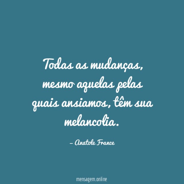 Todas as mudanças