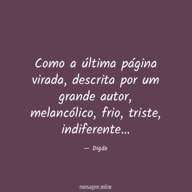 Como a última página virada