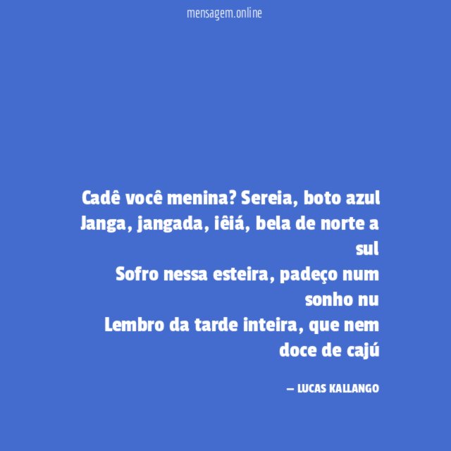 Cadê você menina