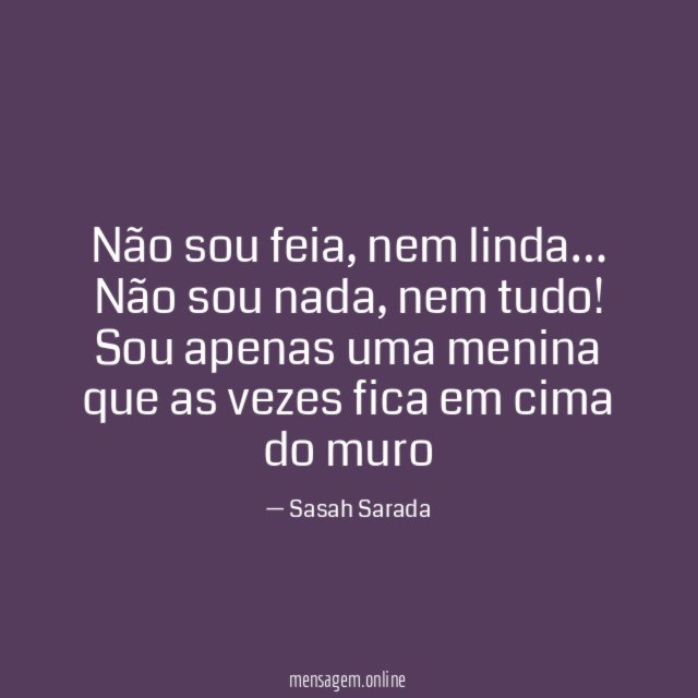 Não sou feia
