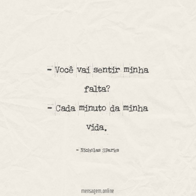 Você vai sentir minha falta