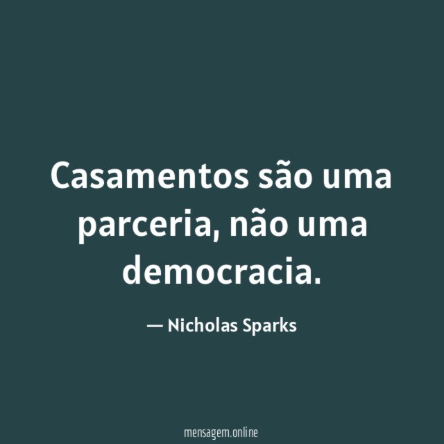 Casamentos são uma parceria