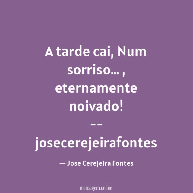 A tarde cai,