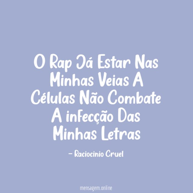 O Rap Já Estar Nas Minhas Veias A