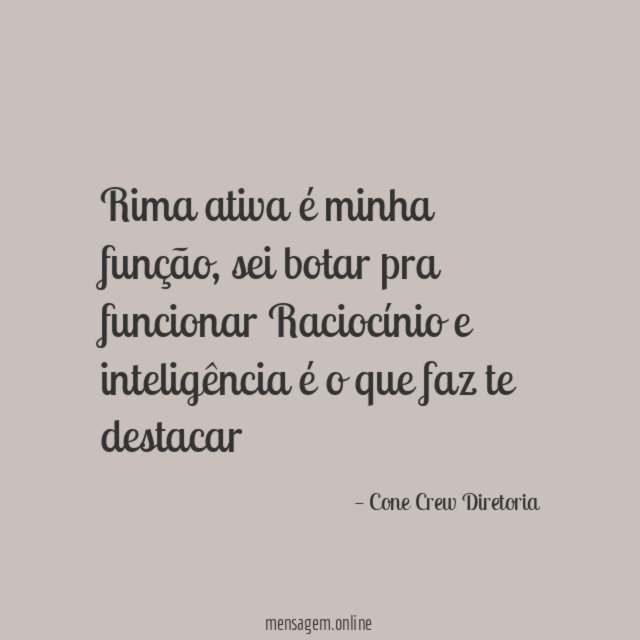 Rima ativa é minha função