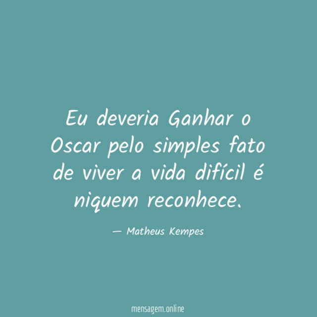 Eu deveria Ganhar o Oscar pelo simples fato