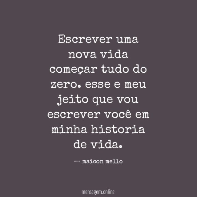 Escrever uma nova vida começar tudo do zero