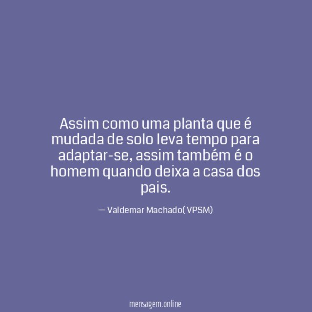 Assim como uma planta que é mudada de solo leva tempo para adaptar-se
