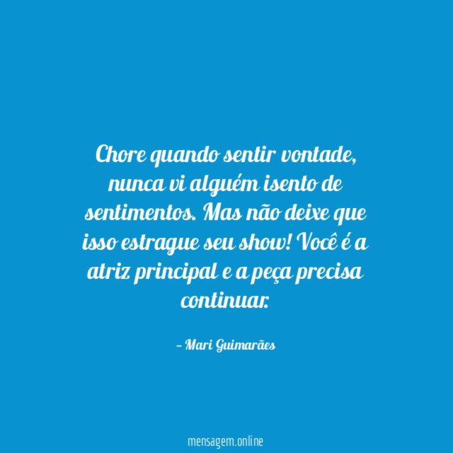 Chore quando sentir vontade