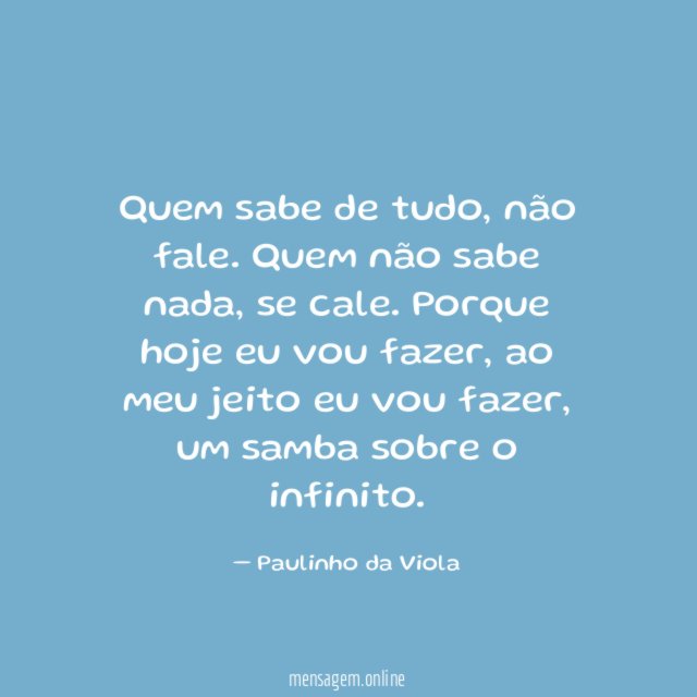 Quem sabe de tudo