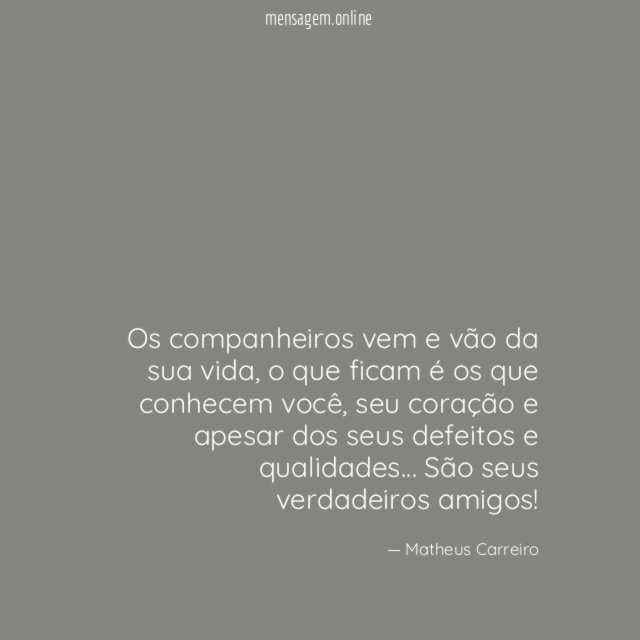 Os companheiros vem e vão da sua vida