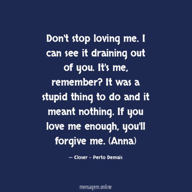 Don't stop loving me