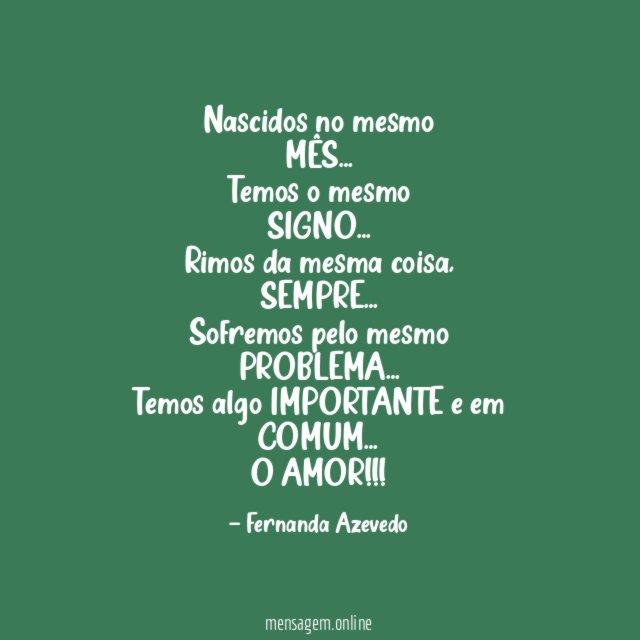 Nascidos no mesmo MÊS