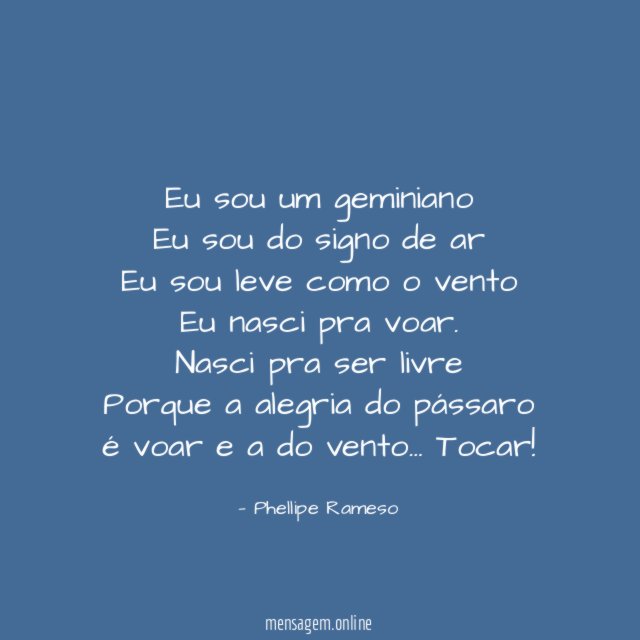 Eu sou um geminiano Eu sou do signo de