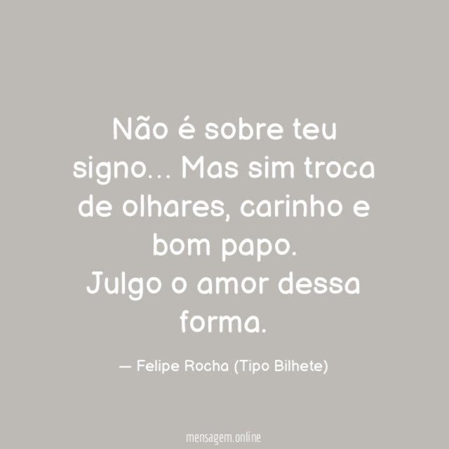 Não é sobre teu signo