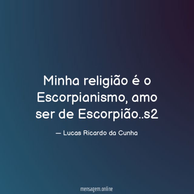 Minha religião é o Escorpianismo