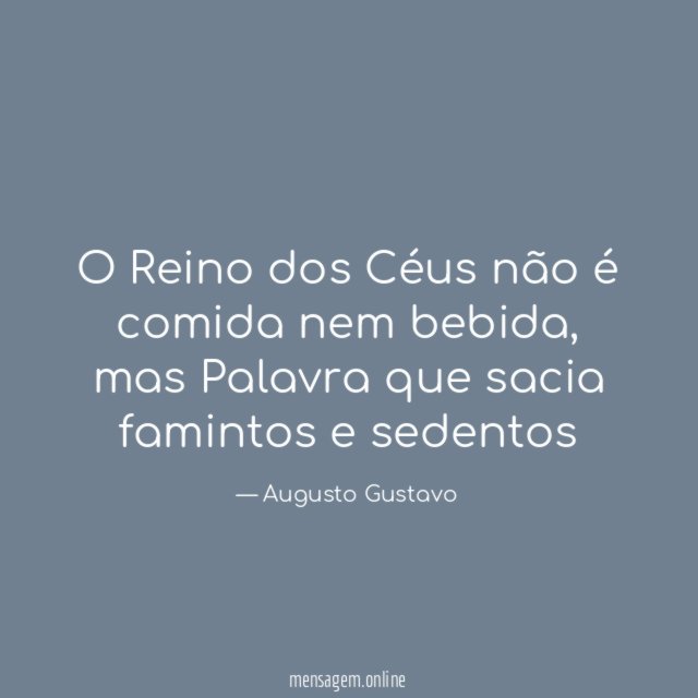 O Reino dos Céus não é comida nem bebida