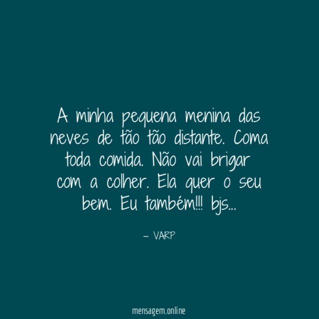 A minha pequena menina das neves de tão tão distante