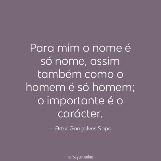 Para mim o nome é só nome