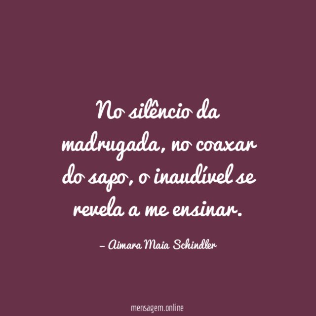 No silêncio da madrugada